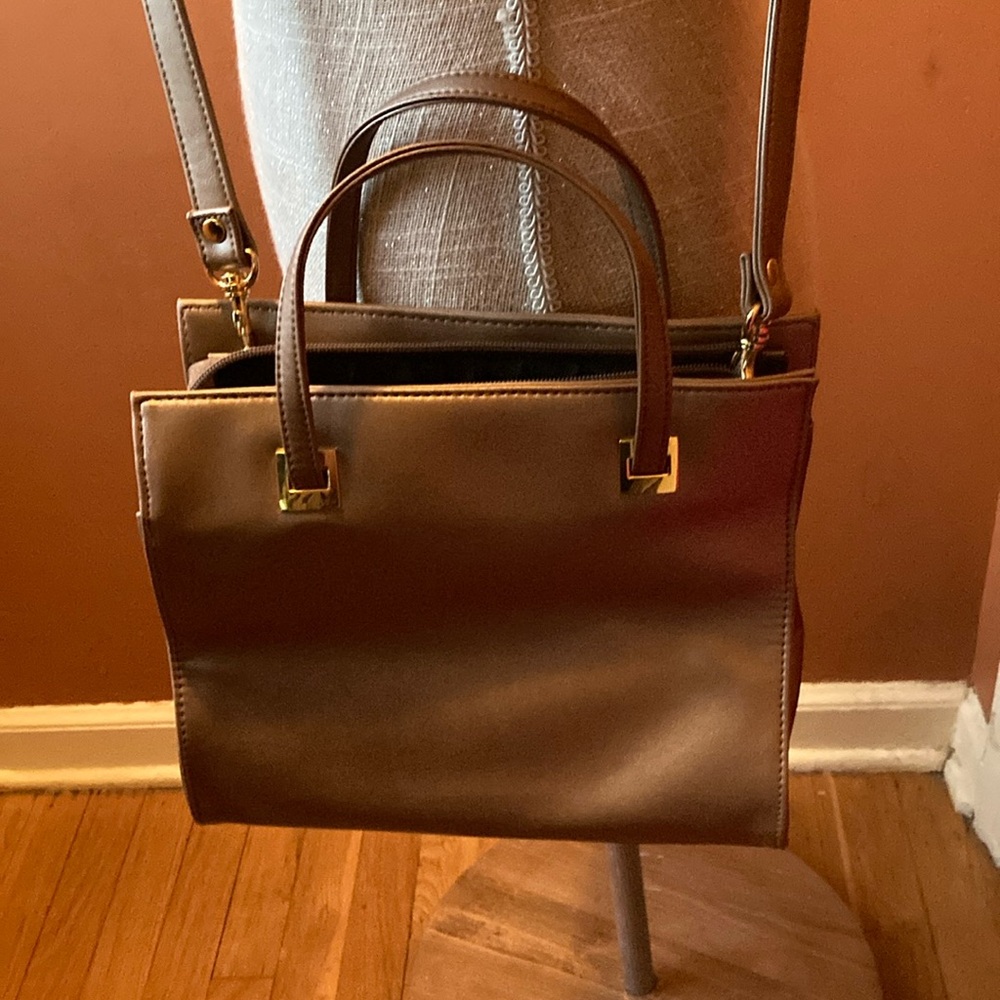 Mondani golden brown crossbody clutch bag